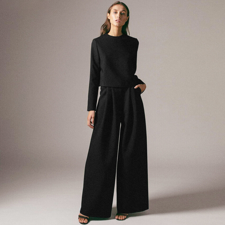 Drune | Elegante Damen Zweiteilige Set Mit Weit Geschnittene Hose