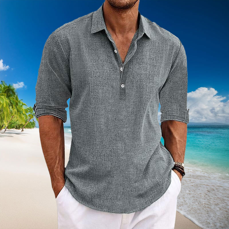 Drune | Lässige Leinen Langarmshirt