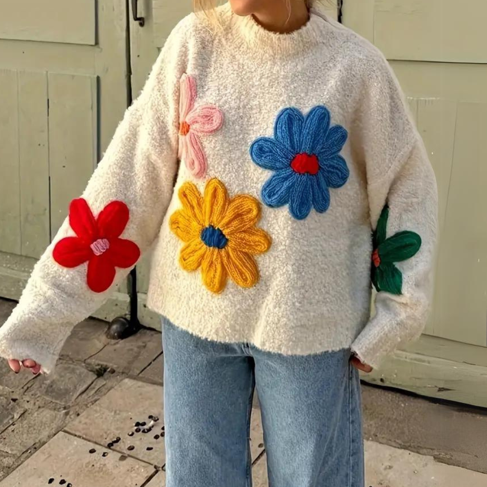 Drune | Modischer Pullover Mit Blumenmuster Für Frauen