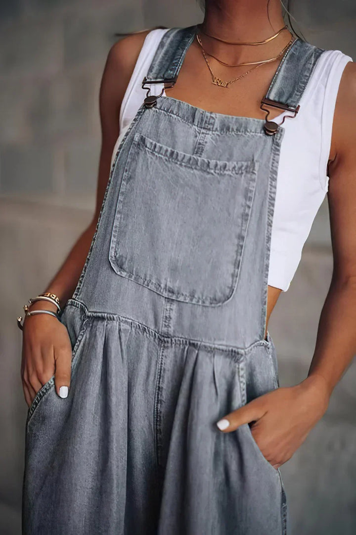Drune | Armelloser Trendiger Denim-Overall für Damen