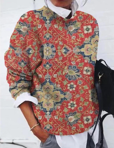 Drune | Jumper - Vintage Blumenmuster Pullover