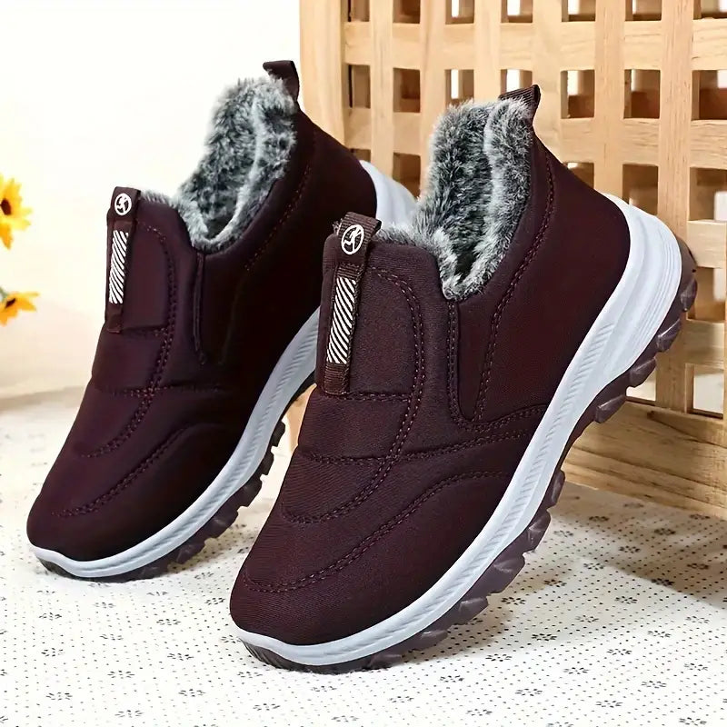 Drune | Damen Fleece-Gefütterte Winterstiefel – Dicke Plattform, Rutschfeste Schneeschuhe