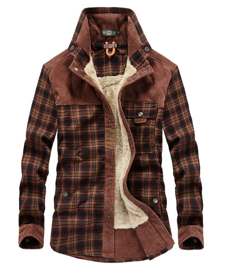 Drune | Herren-Flanell-Winterjacke mit hohem Kragen