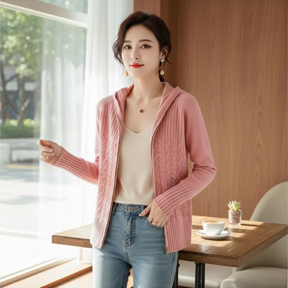 Drune | Damen-Cardigan Aus Kaschmir mit Schickem Kordelzug