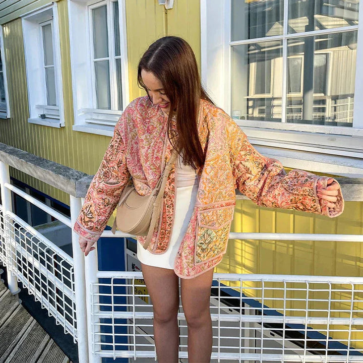 Drune | Übergroße Jacke Boho Style Offen Front Tweed Jacke Damen Jacke