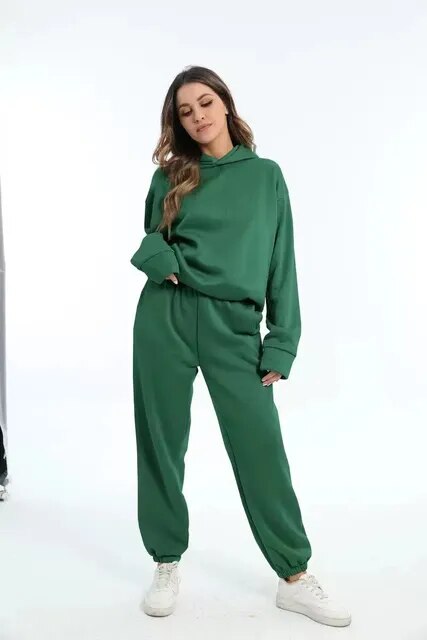 Drune | Übergroßer Trainingsanzug Hoodie Set für Damen