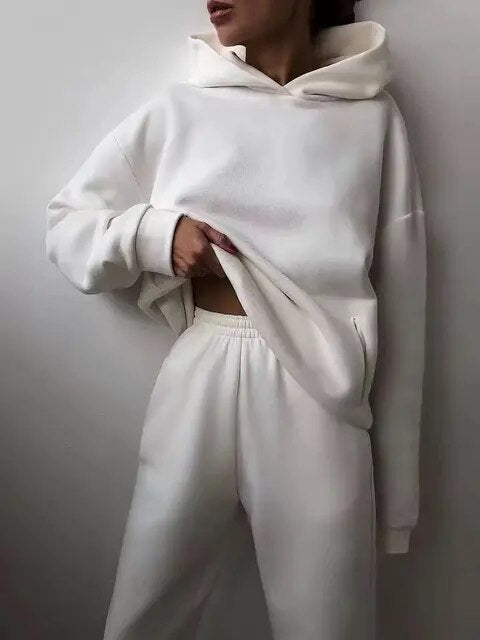 Drune | Übergroßer Trainingsanzug Hoodie Set für Damen
