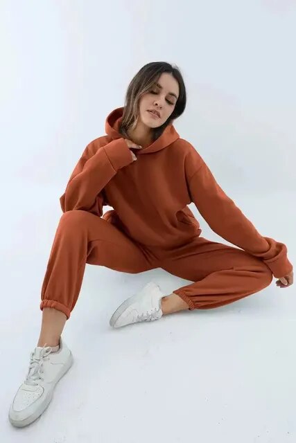 Drune | Übergroßer Trainingsanzug Hoodie Set für Damen