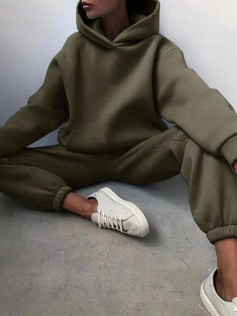 Drune | Übergroßer Trainingsanzug Hoodie Set für Damen