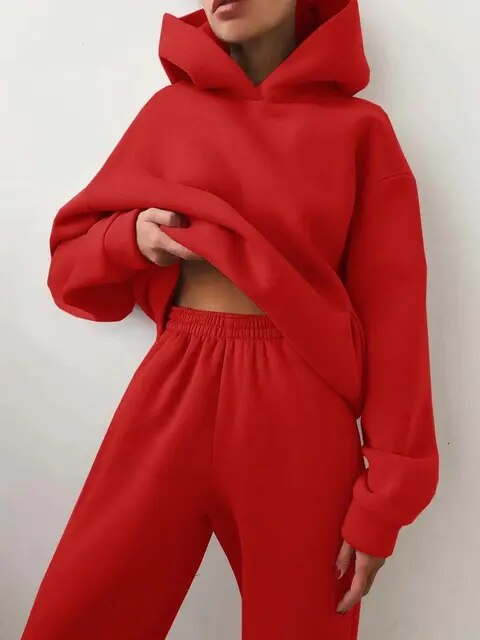 Drune | Übergroßer Trainingsanzug Hoodie Set für Damen