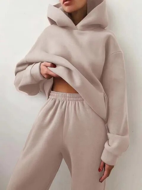Drune | Übergroßer Trainingsanzug Hoodie Set für Damen
