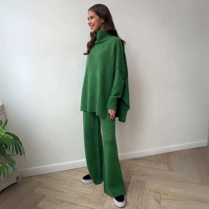 Drune | Übergroßes Loungewear Set mit Rollkragenpullover und Weitbeinhosen