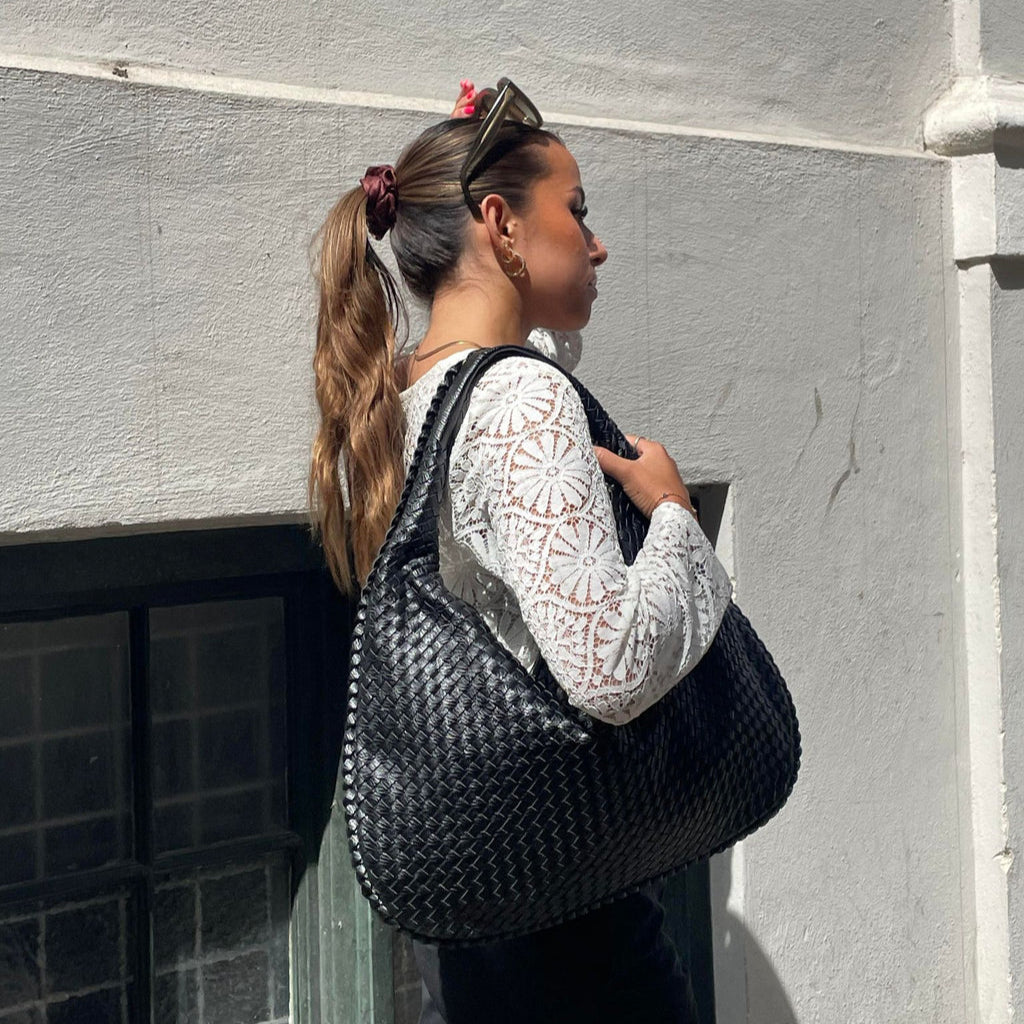 Drune | Groß Ein Schulterriemen Gewebte Tasche Kunstledertaschen
