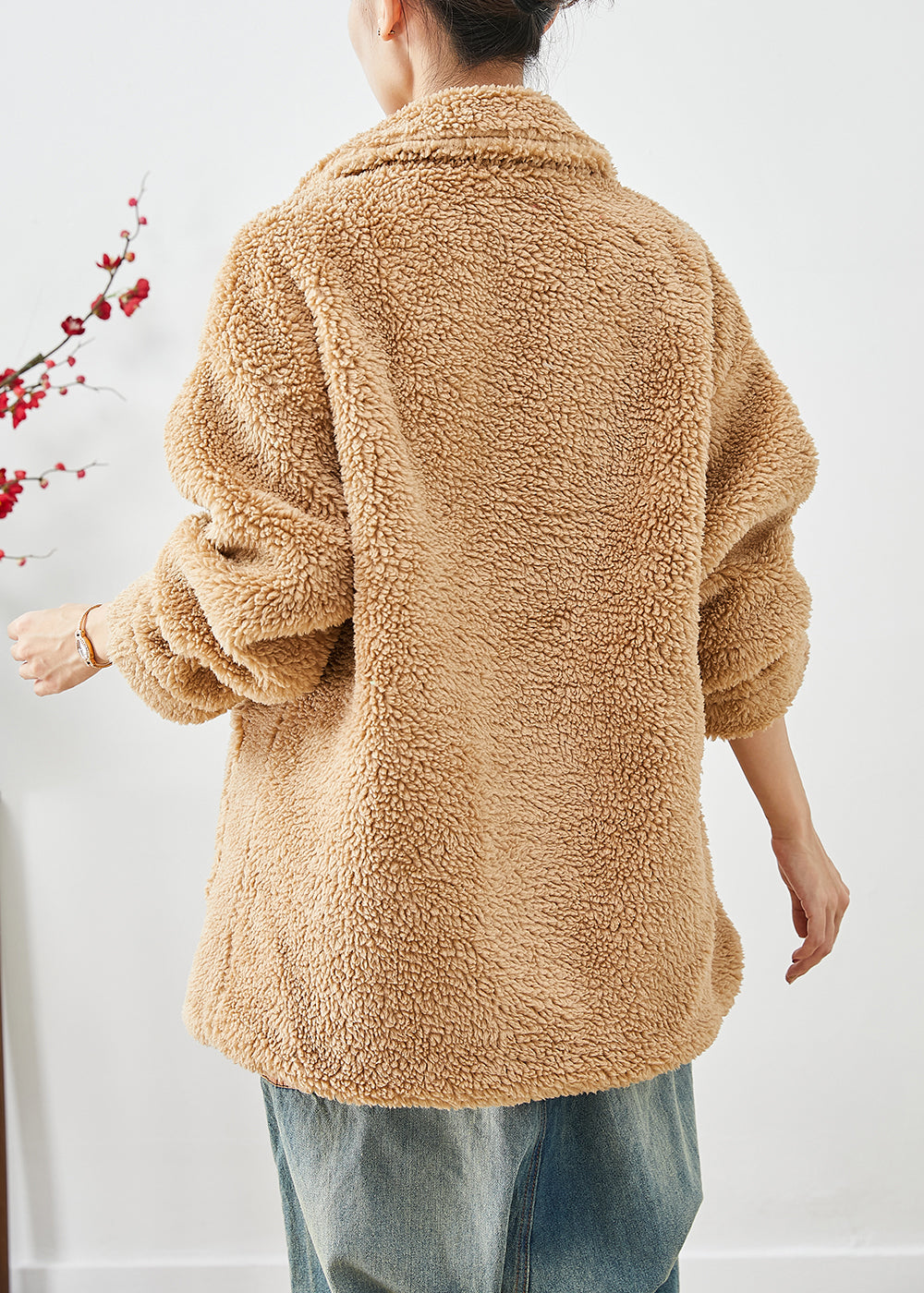 Drune | Khaki Peter Pan Kragen Taschen Kunstfell Teddy Mäntel Winter
