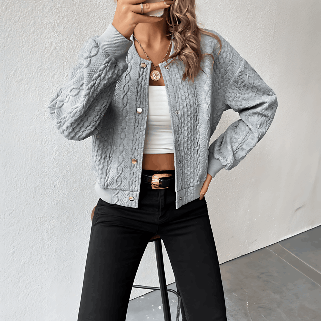 Drune | Strickjacke im Bomberjacken-Stil mit Knöpfen für Damen