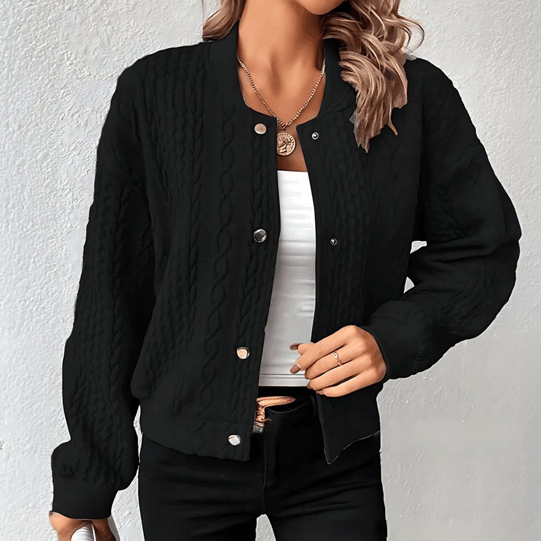 Drune | Strickjacke im Bomberjacken-Stil mit Knöpfen für Damen