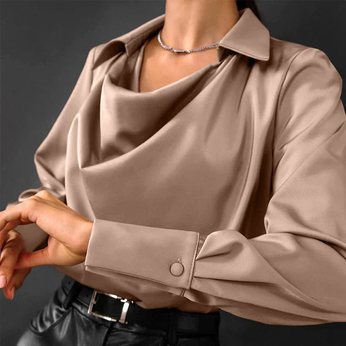 Drune | Lange Ärmel Satin Bluse