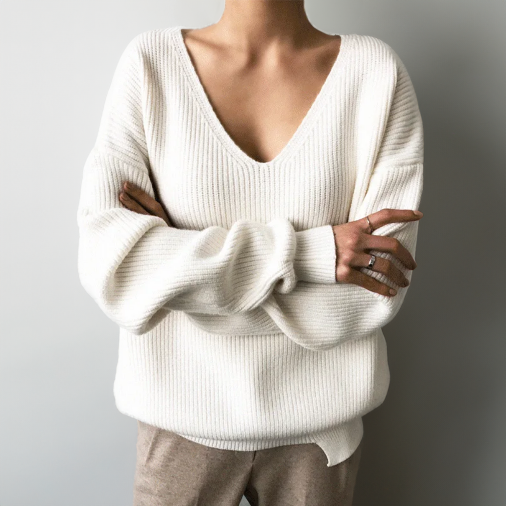 Drune | Gestrickter V-Ausschnitt Pullover