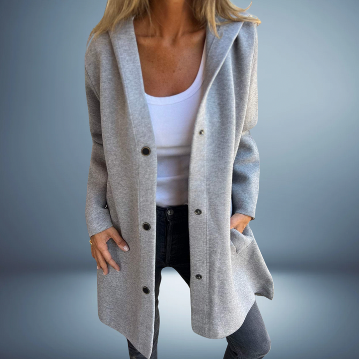 Drune | Damen Strick Blazer - Mit Knöpfen & Kapuze
