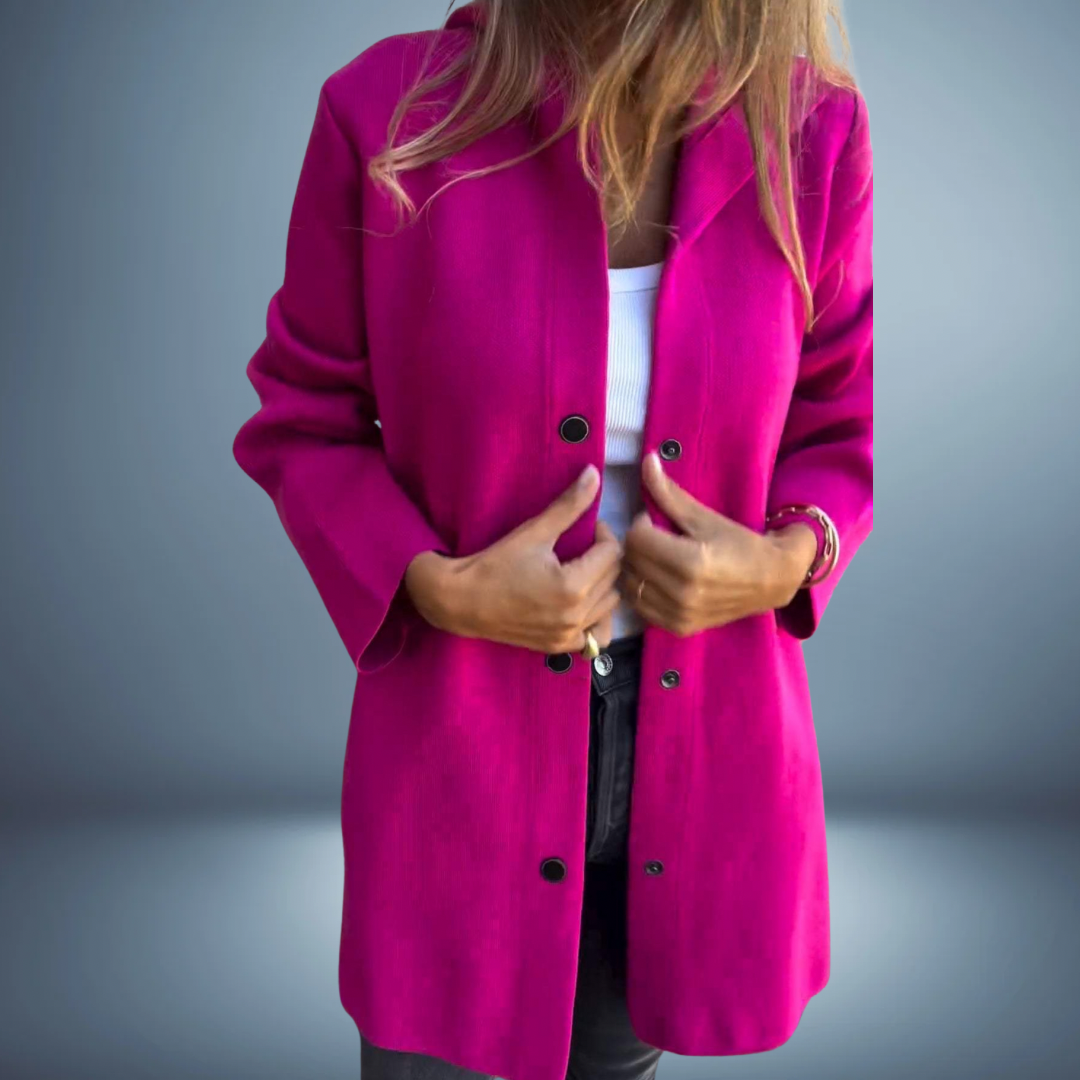 Drune | Damen Strick Blazer - Mit Knöpfen & Kapuze
