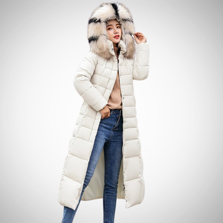 Drune | Lange Gürtel Winter Puffer Mantel Für Frauen