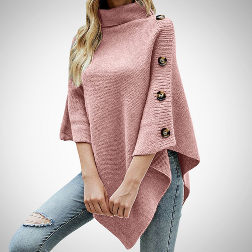 Drune | Knopf Detail Strick Poncho