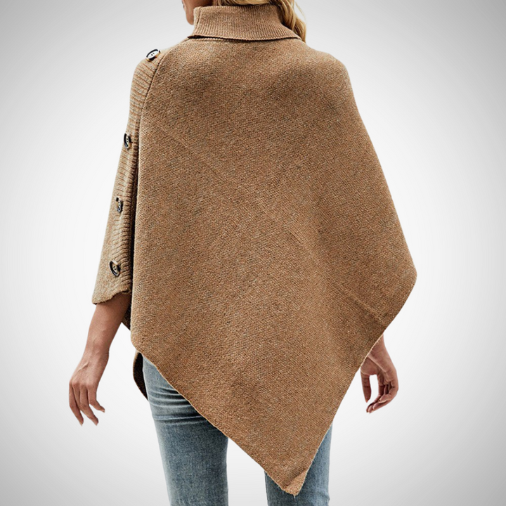 Drune | Knopf Detail Strick Poncho
