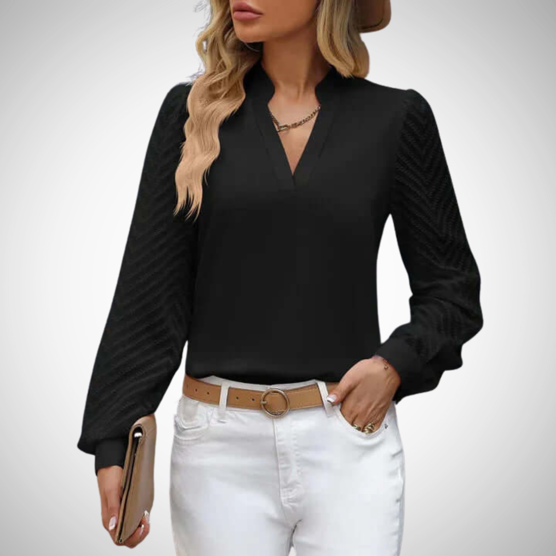 Drune | V-Ausschnitt Chiffon Top