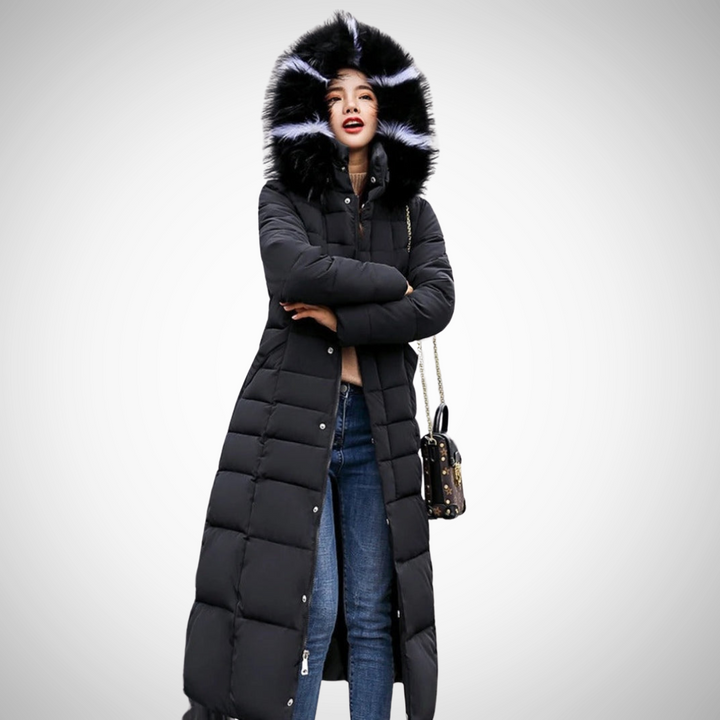 Drune | Lange Gürtel Winter Puffer Mantel Für Frauen