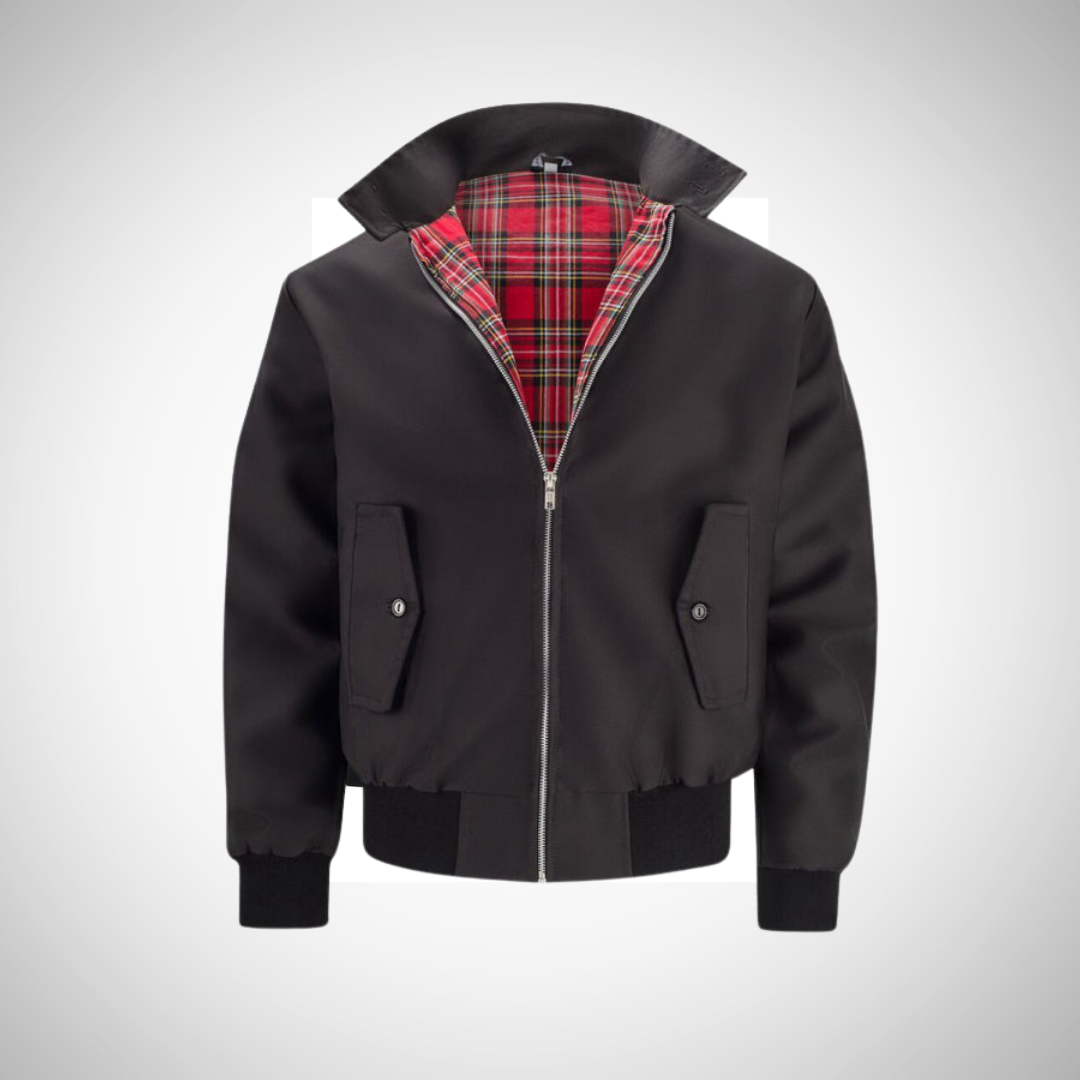 Drune | Herren Zip-Up Bomberjacke - Karo-Futter