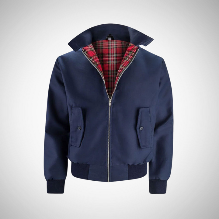 Drune | Herren Zip-Up Bomberjacke - Karo-Futter