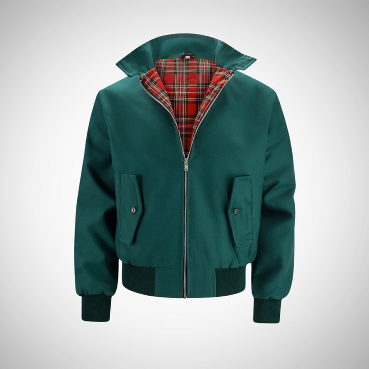 Drune | Herren Zip-Up Bomberjacke - Karo-Futter