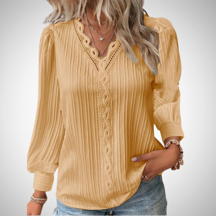 Drune | Spitze Faltbluse