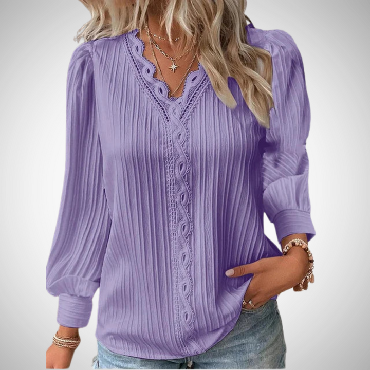 Drune | Spitze Faltbluse