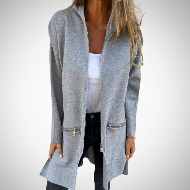 Drune | Langer Kapuzen Strickjacke