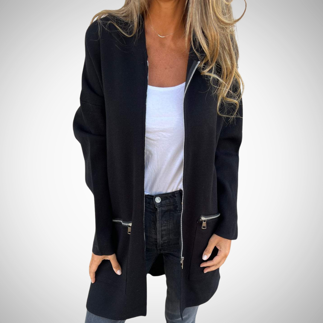 Drune | Langer Kapuzen Strickjacke