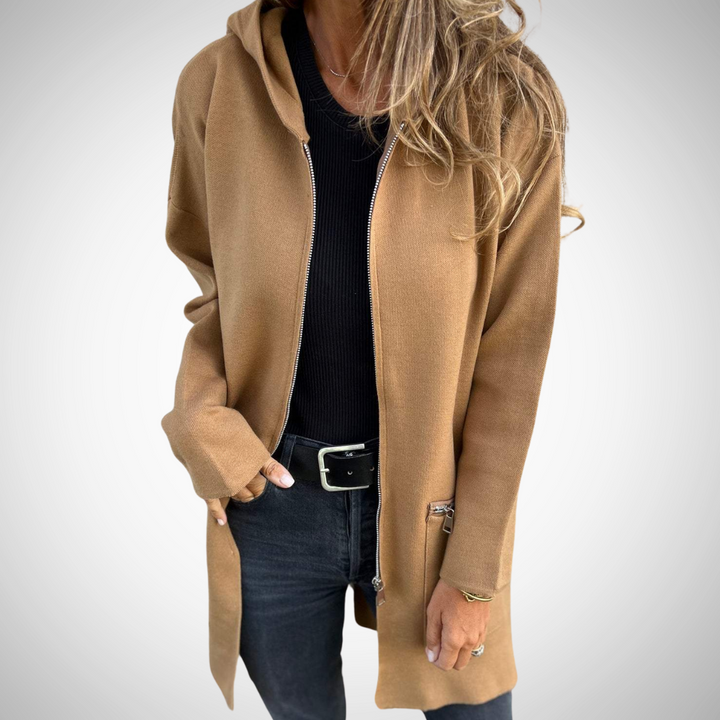 Drune | Langer Kapuzen Strickjacke