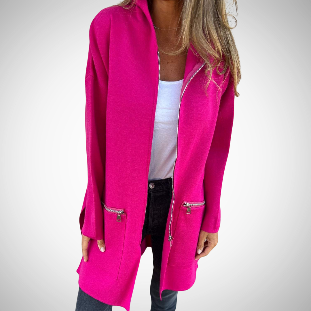 Drune | Langer Kapuzen Strickjacke