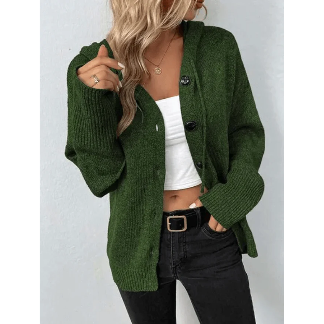 Drune | Cardigan - Damen Herbst Warm Knopf-Down Cardigan