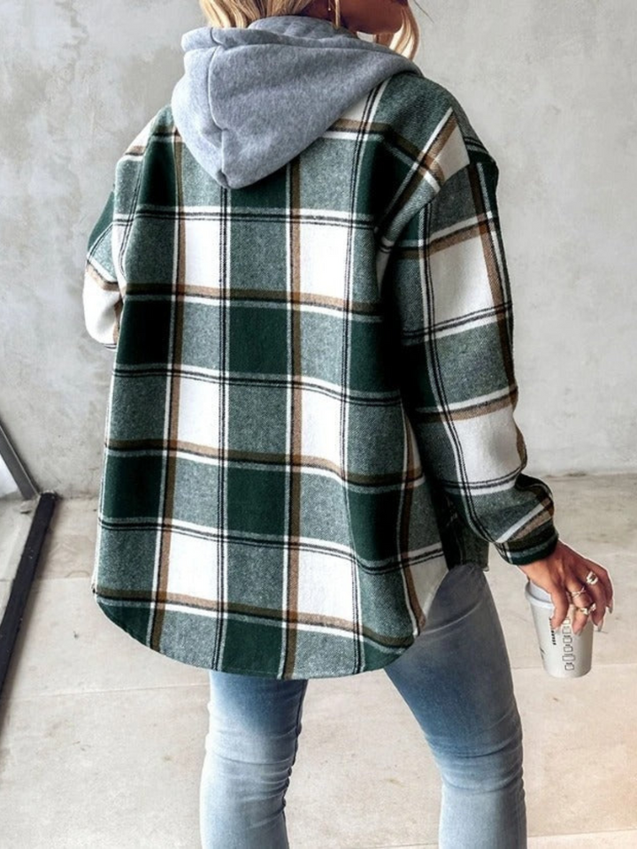 Drune | Stil klassischer karierten Hoodie für Damen