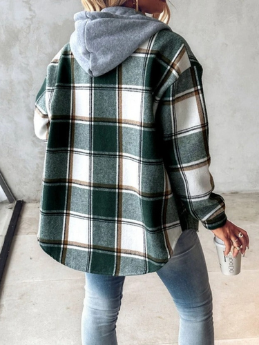 Drune | Stil klassischer karierten Hoodie für Damen
