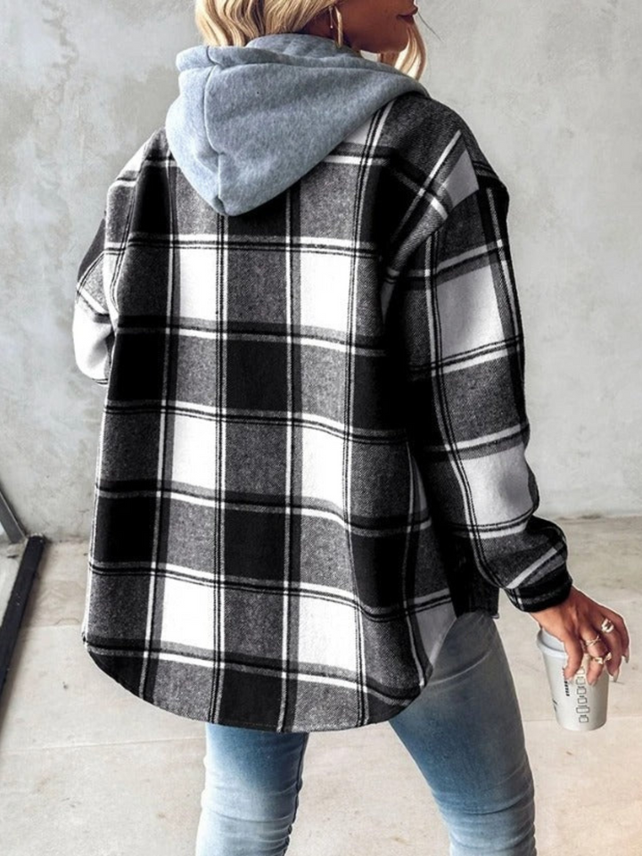 Drune | Stil klassischer karierten Hoodie für Damen