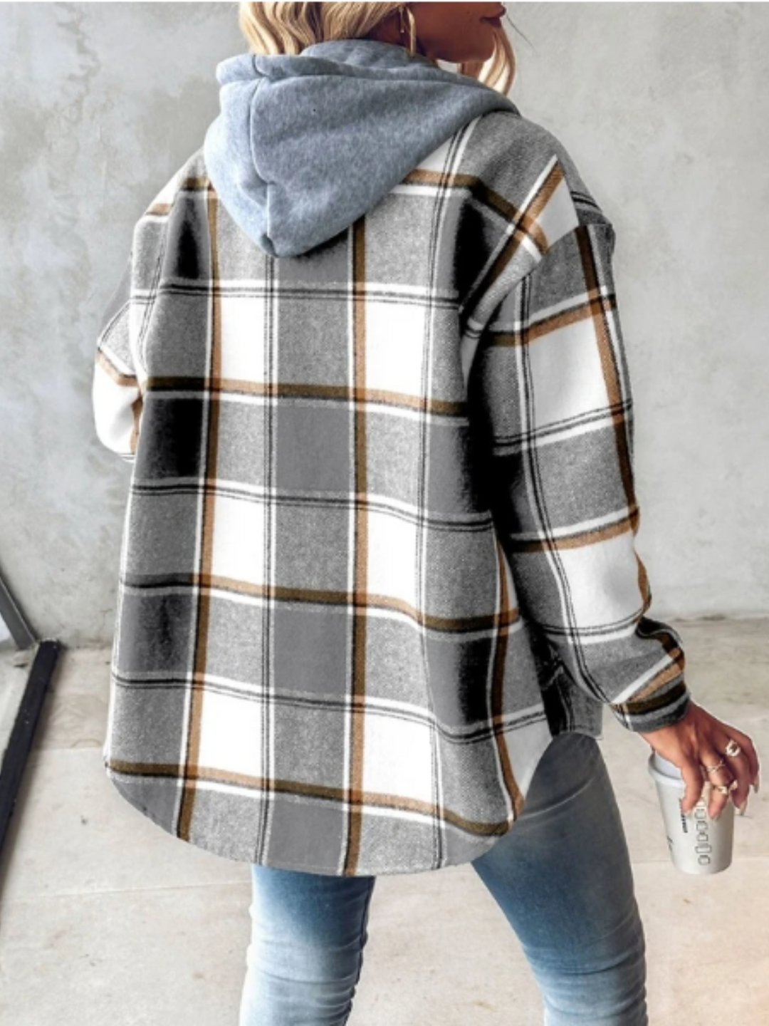 Drune | Stil klassischer karierten Hoodie für Damen