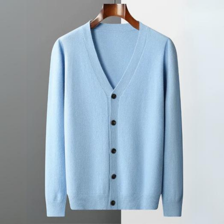 Drune | Cashmere Strickjacke V-ausschnitt Knopfverschluss Weicher Leichter Strick