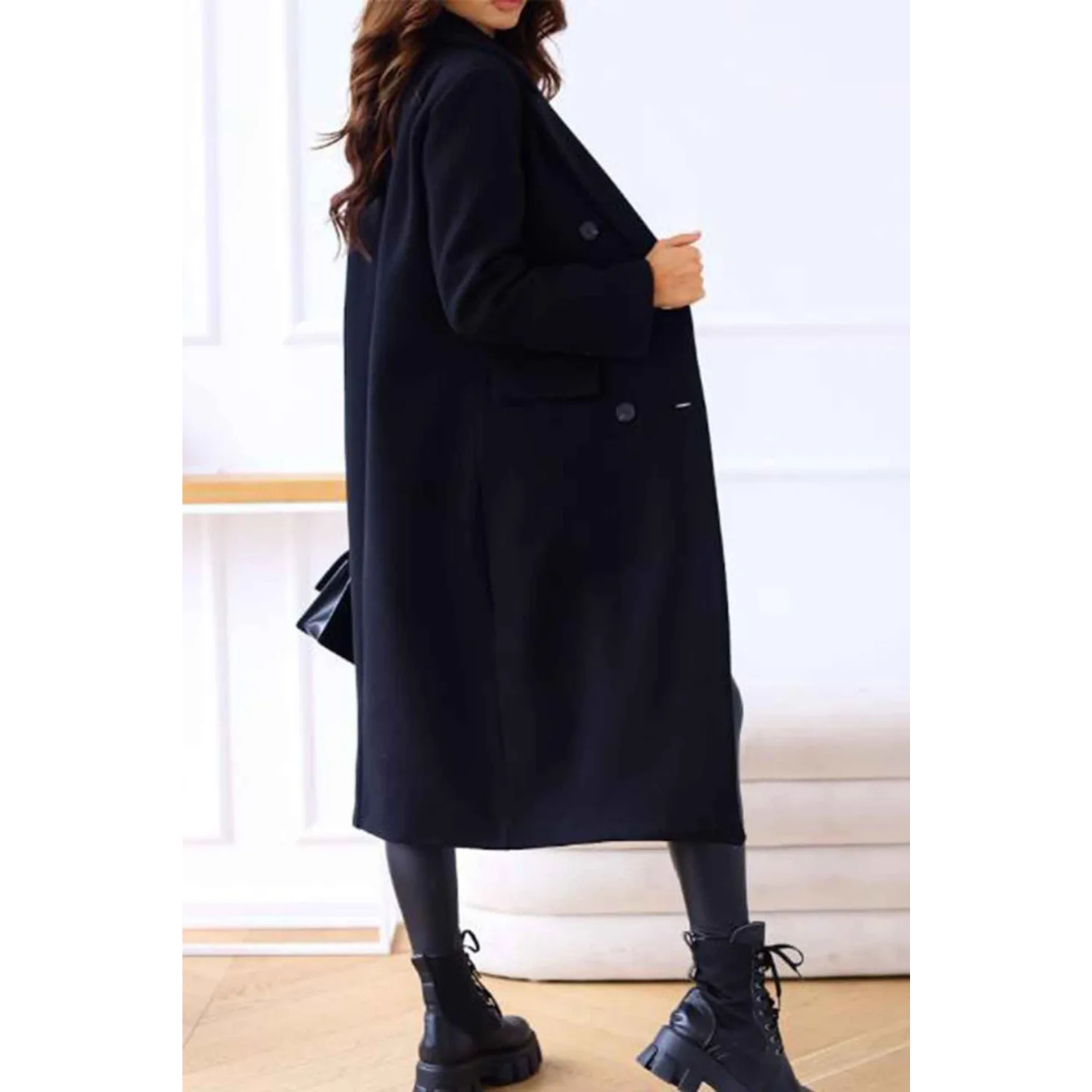 Drune | Langmantel - Oversized Fit - Wollqualität - Doppelt geknöpft - Klassische Details