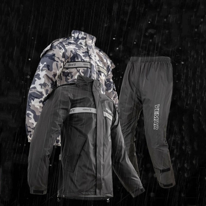 Drune | Unisex wasserdichter Motorrad-Regenanzug mit Kapuze