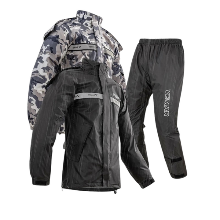 Drune | Unisex wasserdichter Motorrad-Regenanzug mit Kapuze
