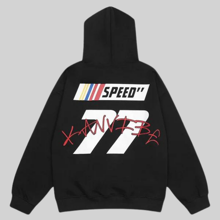 Drune Hoodie - Weinlese - Speed Druck Gestickt