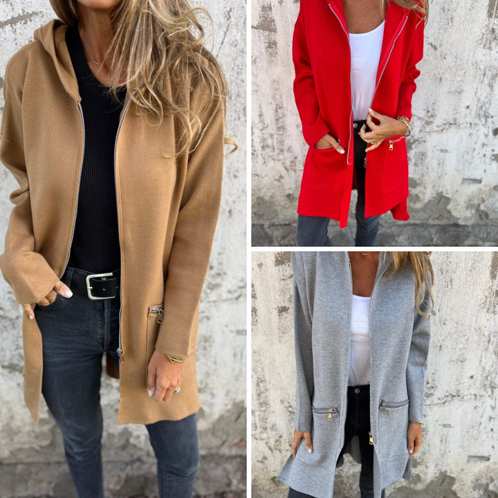 Drune | Langer Kapuzen Strickjacke