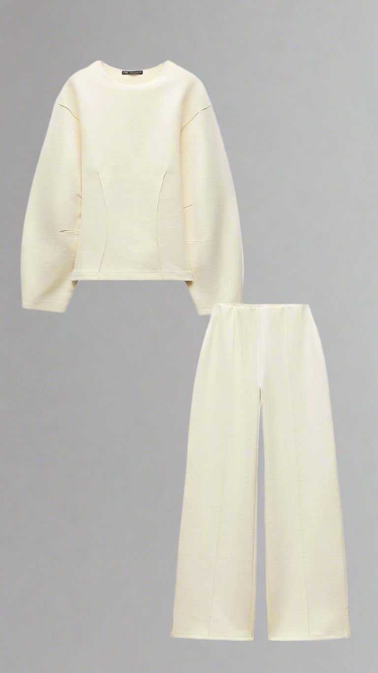 Drune | Bequemes Damen Pullover Satz mit Weiten Hosen